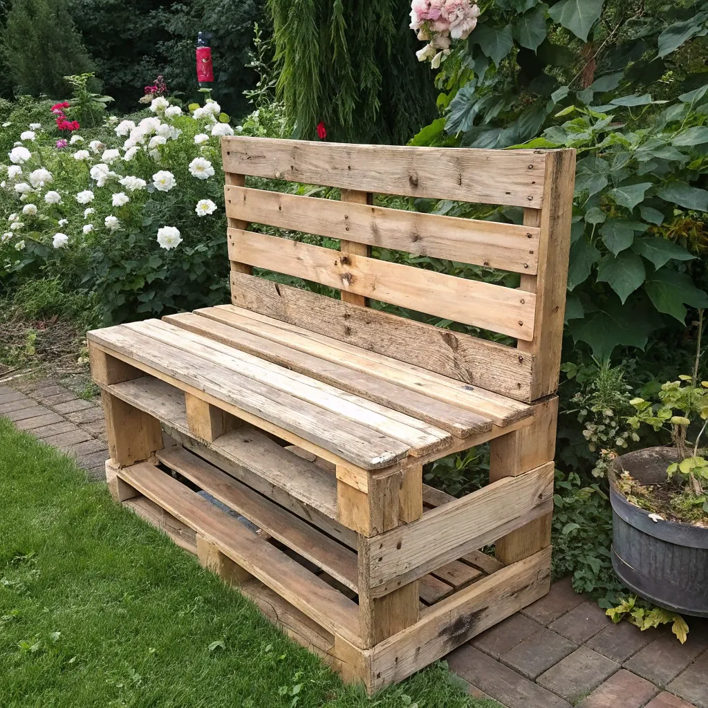 Wooden pallet bench